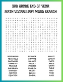 3rd Grade- END OF THE YEAR- MATH VOCABULARY WORD SEARCH