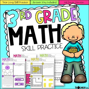 Preview of 3rd Grade EOY Math Review Skill Practice | Summer Packet | Distance Learning