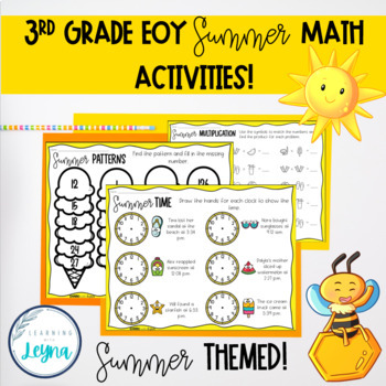 Preview of 3rd Grade End of Year Summer Math Activities