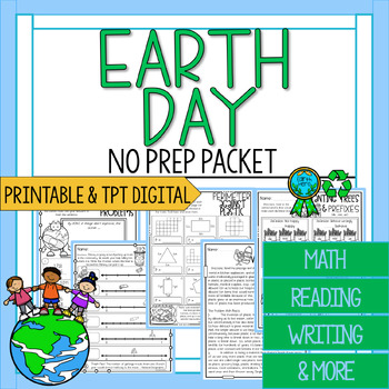 Preview of 3rd Grade Earth Day Packet | Math and Reading Earth Day Worksheets