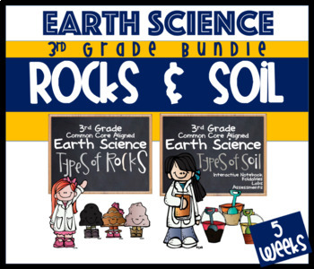 Preview of 3rd Grade Earth Science Rocks, Minerals, Soil, Fossils, Weathering