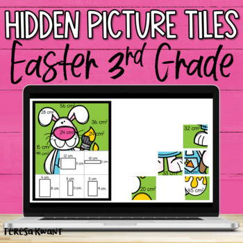 Preview of 3rd Grade Easter Digital Math Review Area and Perimeter on Google Slides