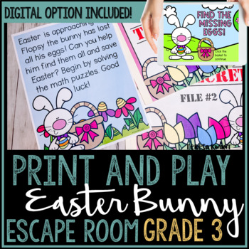 Preview of 3rd Grade Easter & Spring Math Area and Perimeter Escape Room Breakout Activity