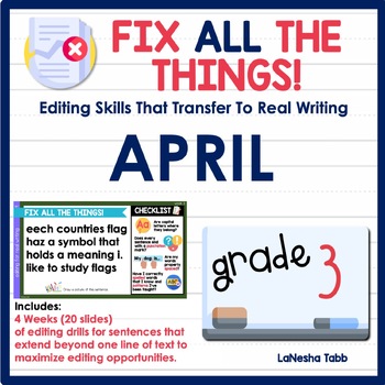 Preview of 3rd Grade Editing Practice April