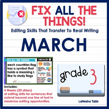 Preview of 3rd Grade Editing Practice March