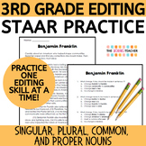 3rd Grade Editing STAAR Practice - Singular, Plural, Commo