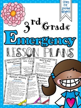 Preview of 3rd Grade Emergency Lesson Plans