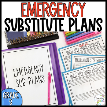Preview of 3rd Grade Emergency Sub Plans