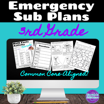 Preview of 3rd Grade Emergency Sub Plans (Editable)