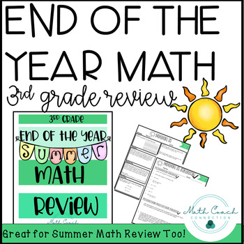 Preview of 3rd Grade End Of The Year Math Review | Third Grade Summer Math Review