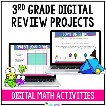 Preview of 3rd Grade End Of Year Math Review Projects for Google Classroom | Digital