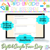 Preview of 3rd Grade End of Year Math Assessment l Pre-Assessment l  Google Form