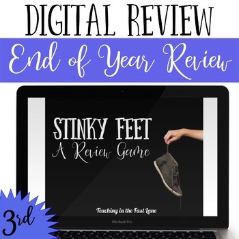 Preview of 3rd Grade End of Year Math Review Game - Stinky Feet Math Game - Spiral Review