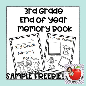 Preview of 3rd Grade End of Year Memory Book FREEBIE | Student Printable Workbook
