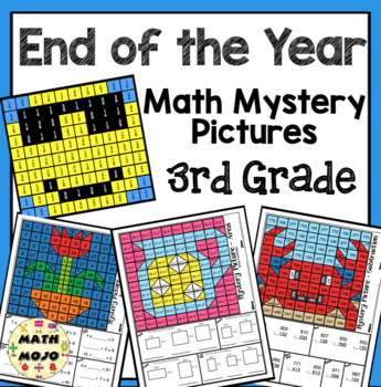 Preview of 3rd Grade End of the Year Math: 3rd Grade Math Mystery Pictures