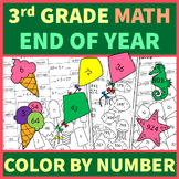 Preview of 3rd Grade End of the Year Math Review | Color by Number