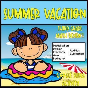 Preview of 3rd Grade End of the Year Review- Google Summer Vacation Activity for Spring 