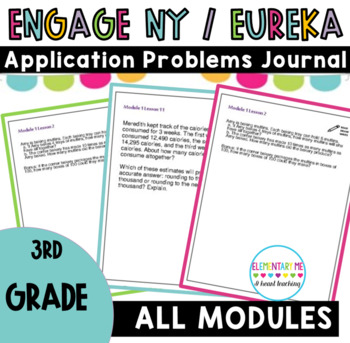 Preview of 3rd Grade Engage NY Math Application Problem Journal Modules 1-7