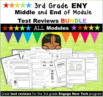 Preview of 3rd Grade Engage New York (ENY) ALL MID and END of Module Reviews BUNDLE