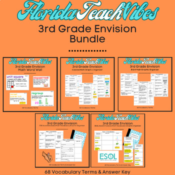 Preview of 3rd Grade Envision Math Word Wall & Organizer Bundle
