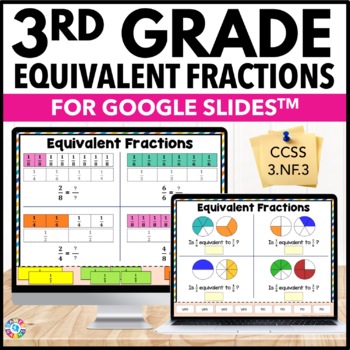 Preview of 3rd Grade Find Equivalent Fractions Digital Worksheets On A Number Line, Models