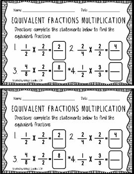 equivalent fractions worksheets by ashleys goodies tpt