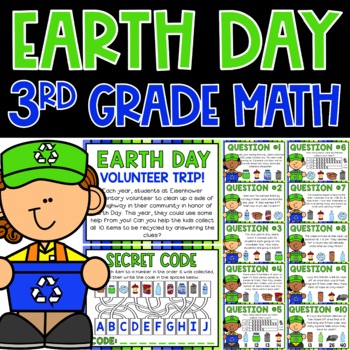 Preview of 3rd Grade Escape Room Earth Day Math Activity