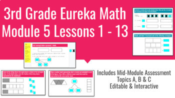 Preview of 3rd Grade Eureka Math Digital Problem Sets - Module 5 Lessons 1 - 13