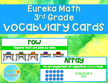 Preview of 3rd Grade Eureka Math, Module 1 Vocabulary Cards