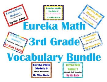 Preview of Eureka Math Vocabulary Posters Bundle- All Modules -3rd Grade