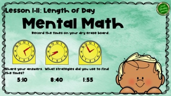 Preview of 3rd Grade, Everyday Math, Unit 1, Lesson 11, PPT Presentation and Practice Pages