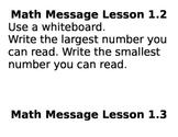 3rd Grade Everyday Math Unit 1 Math Messages