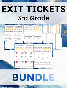 Preview of 3rd Grade Exit Tickets - BUNDLE - ALL 7 SETS