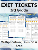 3rd Grade Exit Tickets Set 5: Multiplication, Division and Area