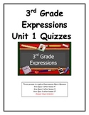 3rd Grade Expressions Unit 1 Quizzes
