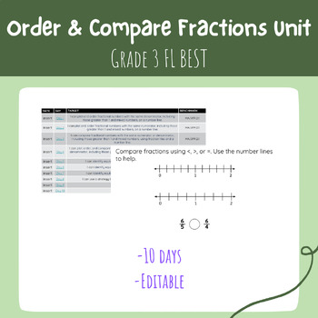 Preview of 3rd Grade FL BEST Order and Compare Fractions Unit