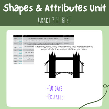 Preview of 3rd Grade FL BEST Shapes and Attributes Unit