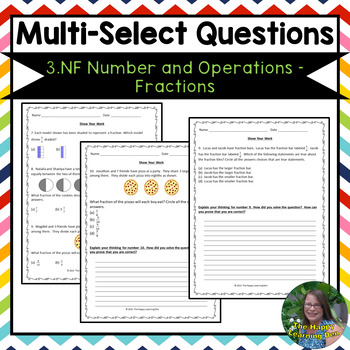 Preview of 3rd Grade Number and Operations Fractions Test Prep