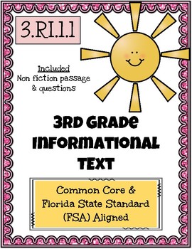 Preview of 3rd Grade FSA Informational Text - 3.RI.1.1