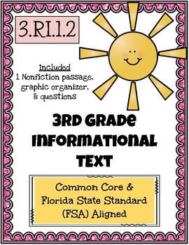 Preview of FREEBIE 3rd Grade FSA Informational Text - 3.RI.1.2