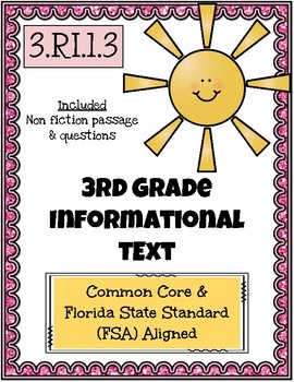 Preview of 3rd Grade FSA Informational Text- 3.RI.1.3