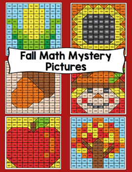 3rd Grade Fall Math Mystery Pictures: Fall Color By Number Activities