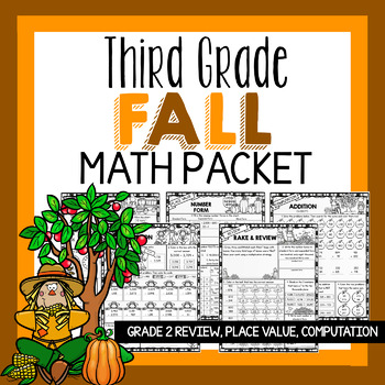 Preview of 3rd Grade Fall Math Packet Review