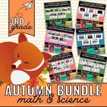 Preview of 3rd Grade AUTUMN Math & Science Learning League Adventure *GROWING BUNDLE*
