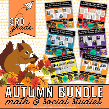 Preview of 3rd Grade AUTUMN Math & Social Studies Learning League Adventures