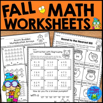 3rd grade fall math worksheets fall math activities by the froggy factory