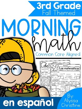Preview of 3rd Grade Fall Morning Work in Spanish | Trabajo de la mañana