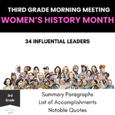 3rd Grade Famous Women's History for Morning Meeting - Wom