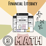 3rd Grade Financial Literacy Worksheet/Assessment STAAR Bundle