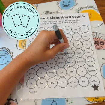 3rd Grade First Grade Sight Words Dot to Dot Stamp It by AdaptEd 4 ...
